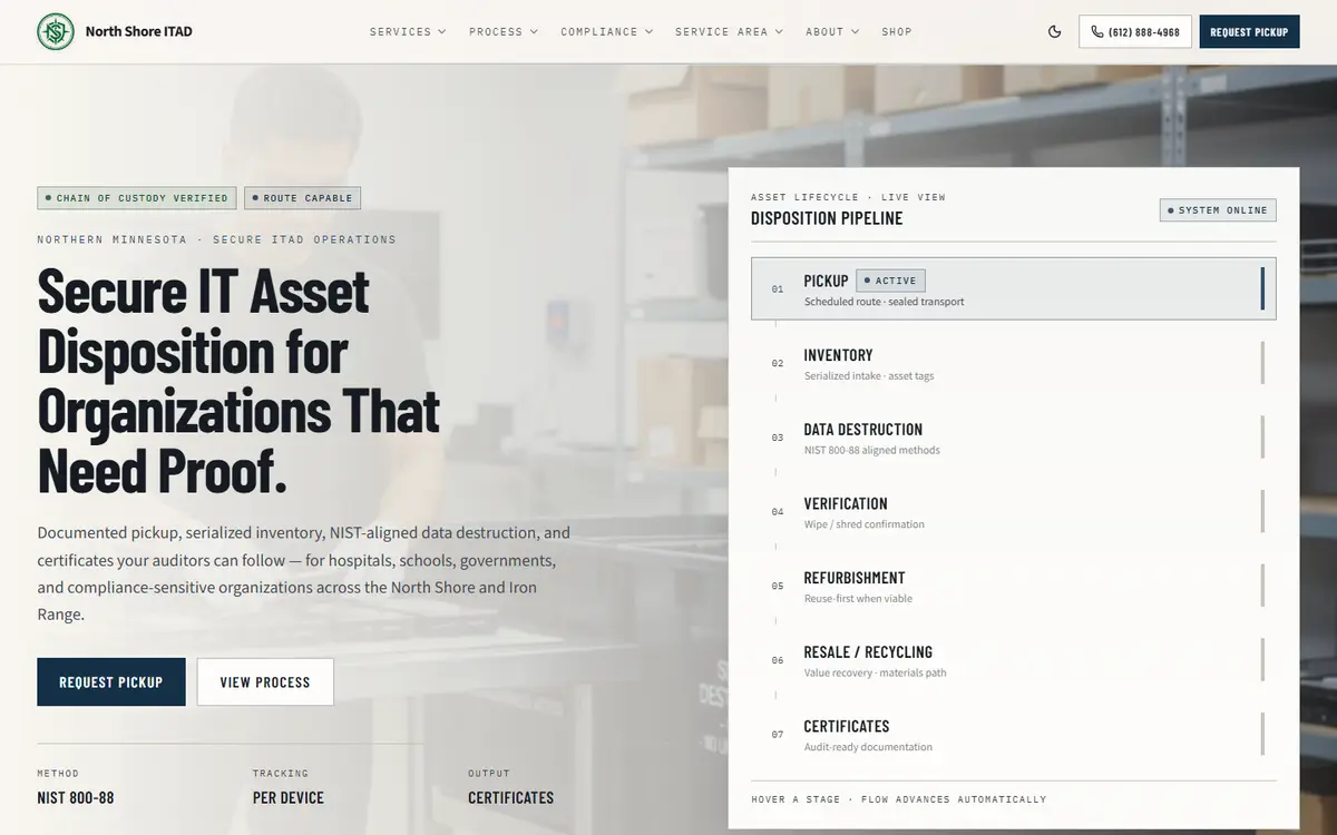 North Shore ITAD website preview
